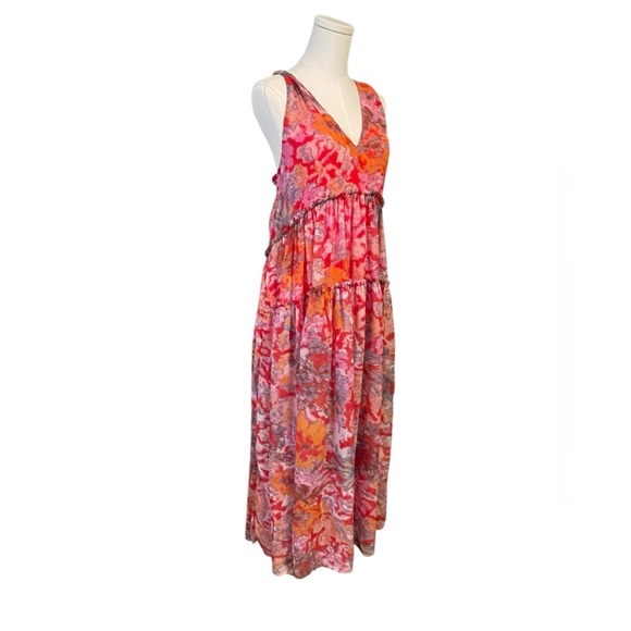 Free People Julianna Maxi Dress Ruffled Tiers V Neck Floral Print - Picture 5 of 11